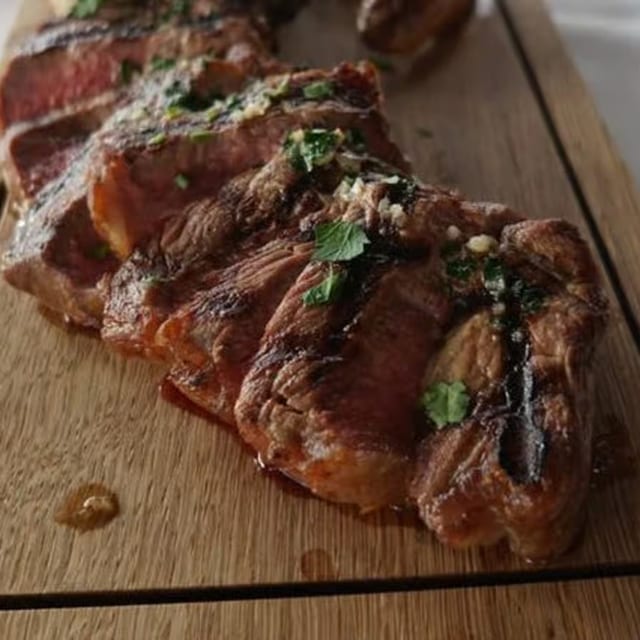 Black Angus New York Sirloin.
