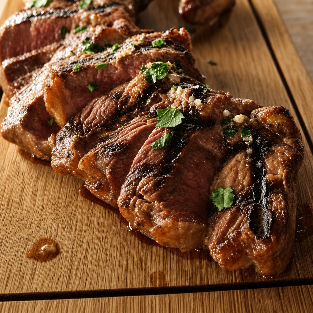 Black Angus New York Sirloin.