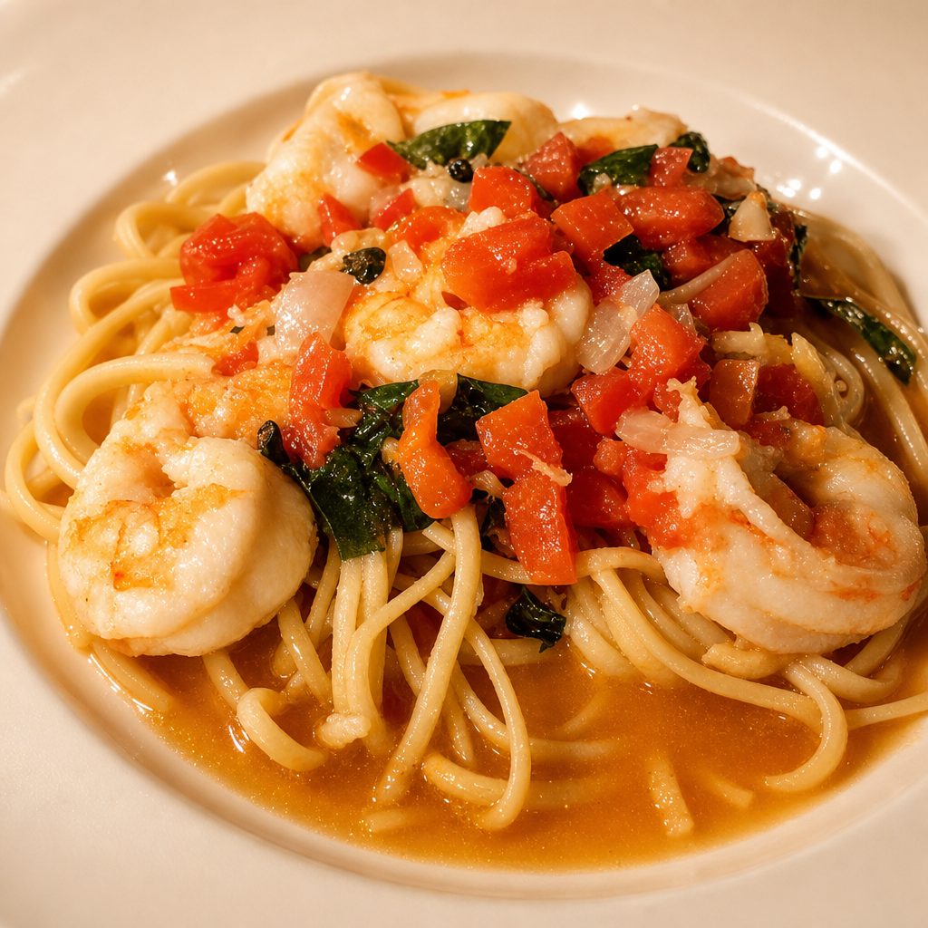 Shrimp Scampi Pasta.